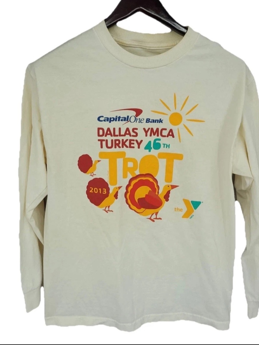 2013 Dallas YMCA Turkey Trot Long Sleeve Graphic Tee | Thanksgiving - Picture 1 of 3